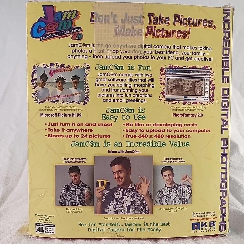 Digital Camera Jam Cam 2.0 KB Gear Vintage Microsoft Picture It 1999 New Open